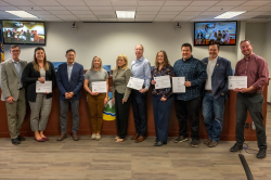 Deschutes County Finance team with County Commissioners, Oct. 29, 2025