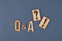 Letters Q&A with a question mark and exclamation point