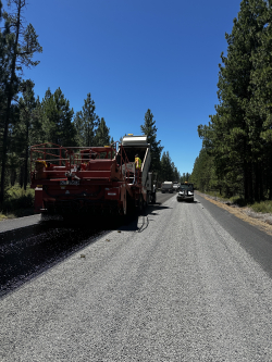 Chip seal work on S Century Drive, July 17, 2025
