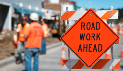 Road construction work zone