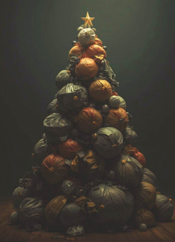 Tree made of garbage bags