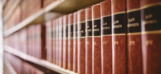 photo of law books on a shelf