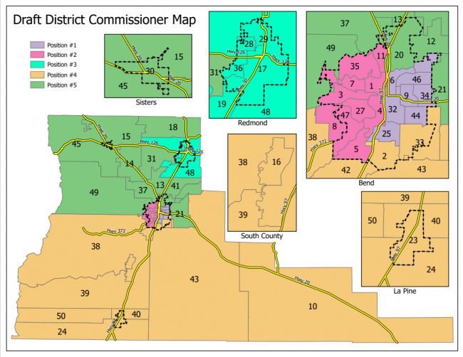 Commissioner District Map with position numbers