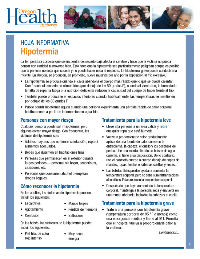 Hypothermia spanish Hypothermia spanish