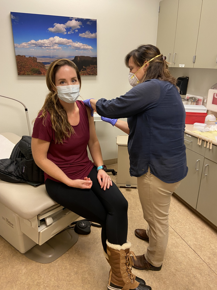 Staff receives vaccination 