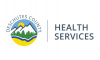 Deschutes County Health Services logo with sun setting on snowcapped mountains