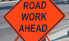 Road work ahead sign
